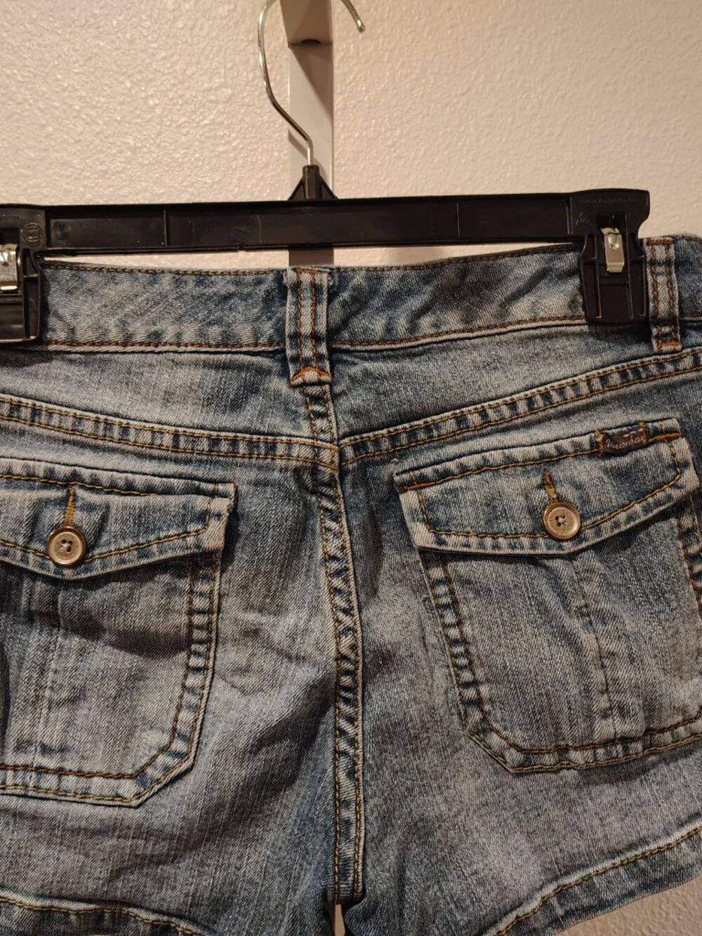 Unionbay Junior's Jean Denim Shorts Size 9 Stretch Patch Style Pockets Blue
